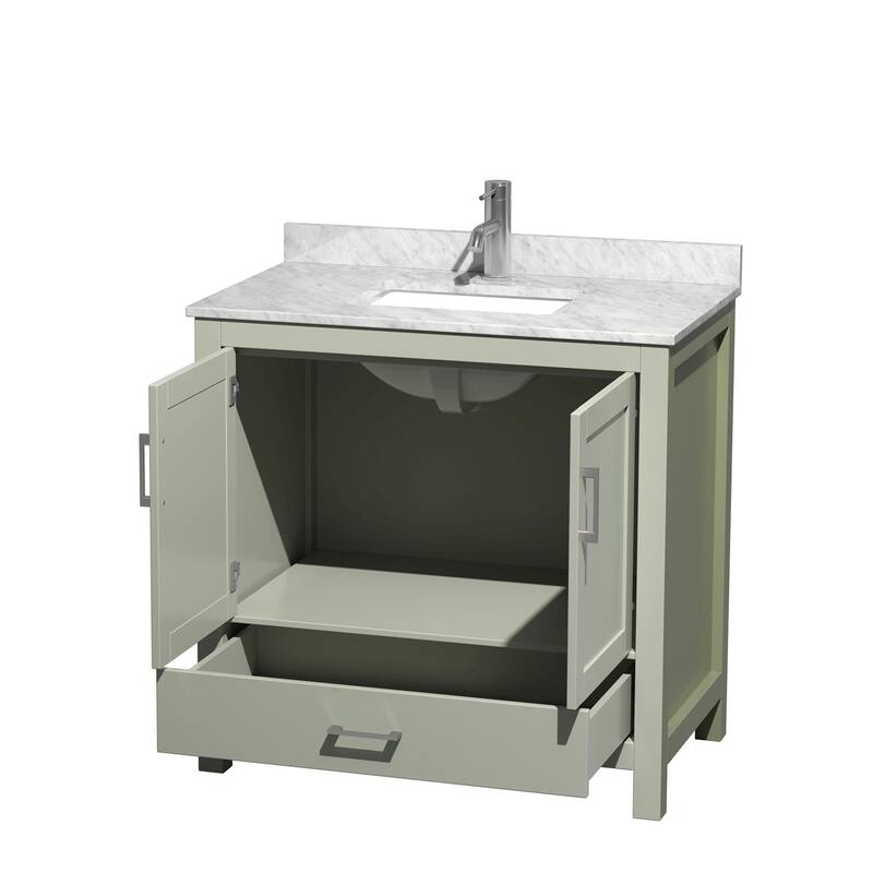 Wyndham Collection Sheffield 36" Freestanding Vanity Set with Hardwood