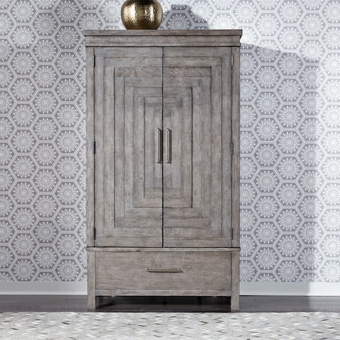 Modern Farmhouse Dusty Charcoal Distressed Armoire