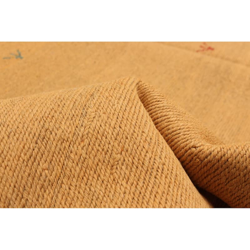 ECARPETGALLERY Flat-Weave Kashkuli Light Orange Wool Tapestry Kilim - 5'5 x 7'5