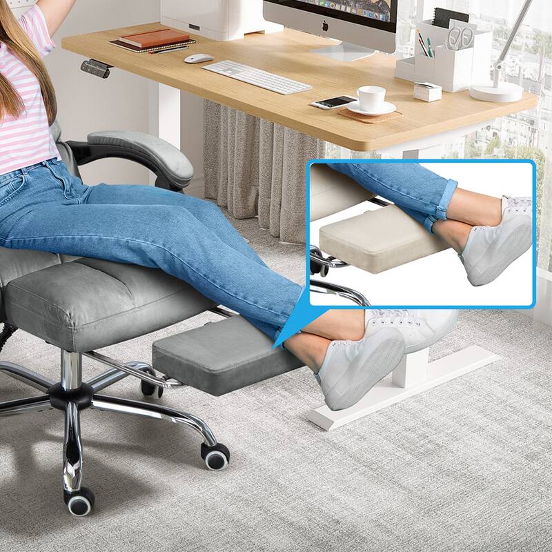 AVAWING Velvet Executive Chair Ergonomic Office Chair with Footrest