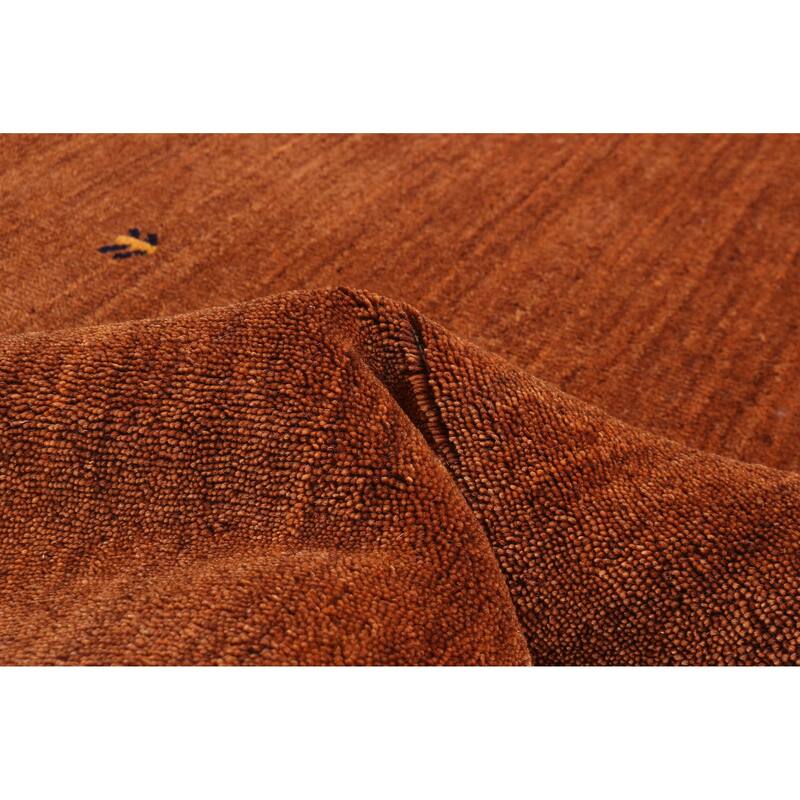 ECARPETGALLERY Hand Loomed Kashkuli Gabbeh Dark Copper Wool Rug - 4'0 x 6'0