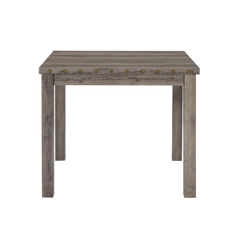 Morden Fort Farmhouse Style 5-piece Square Bar Table Set, 4 Upholstered Counter Stools with Bar Table Dining Set