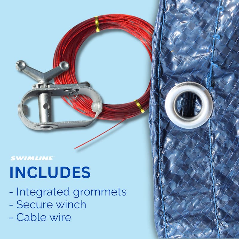 Swimline Hydrotools Supreme Guard Winter Cover, 16'x32' Above Ground Oval Pools - 10