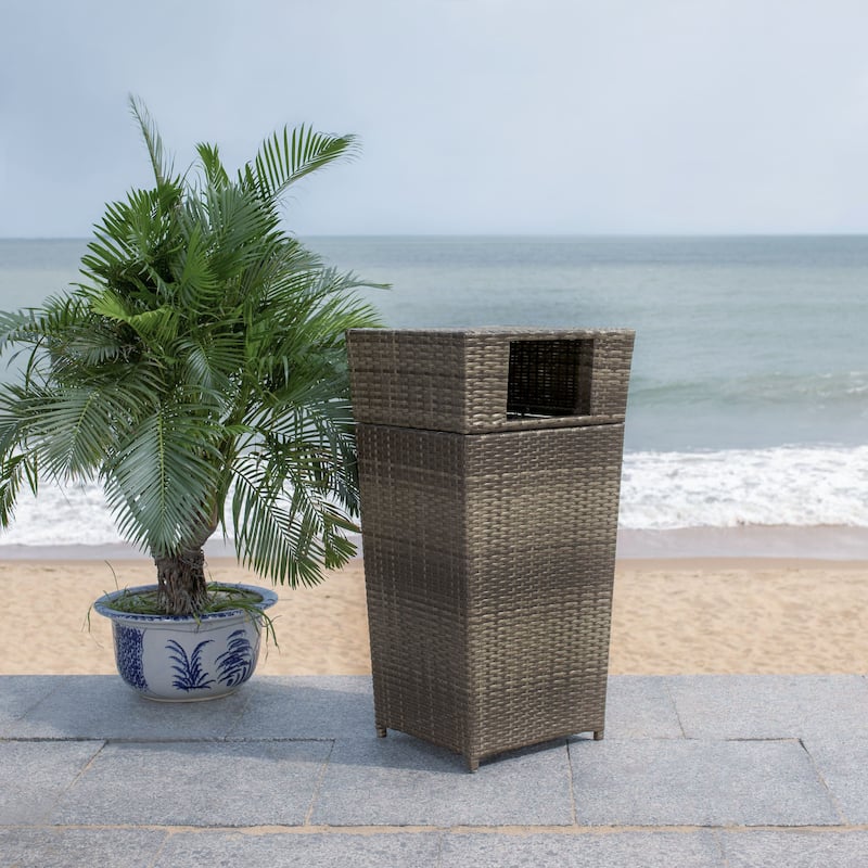 SAFAVIEH Outdoor Mazeli Trash Bin (Fully Assembled)