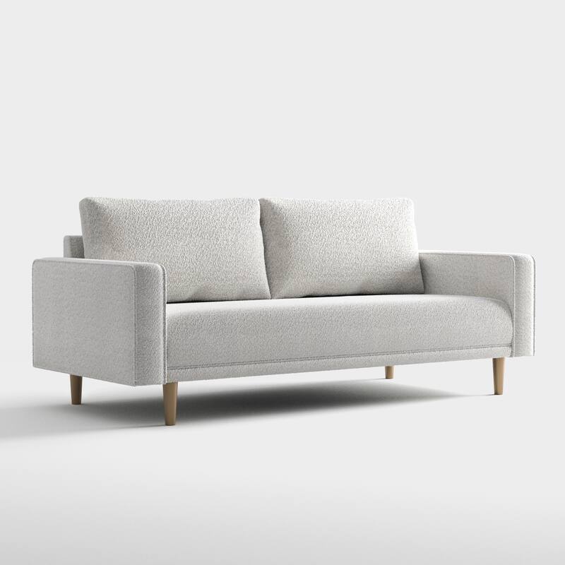 Furniture of America Isidora Contemporary Boucle Sofa Set with Back Pillows and Wooden Legs, 2-Piece or 3-Piece Options