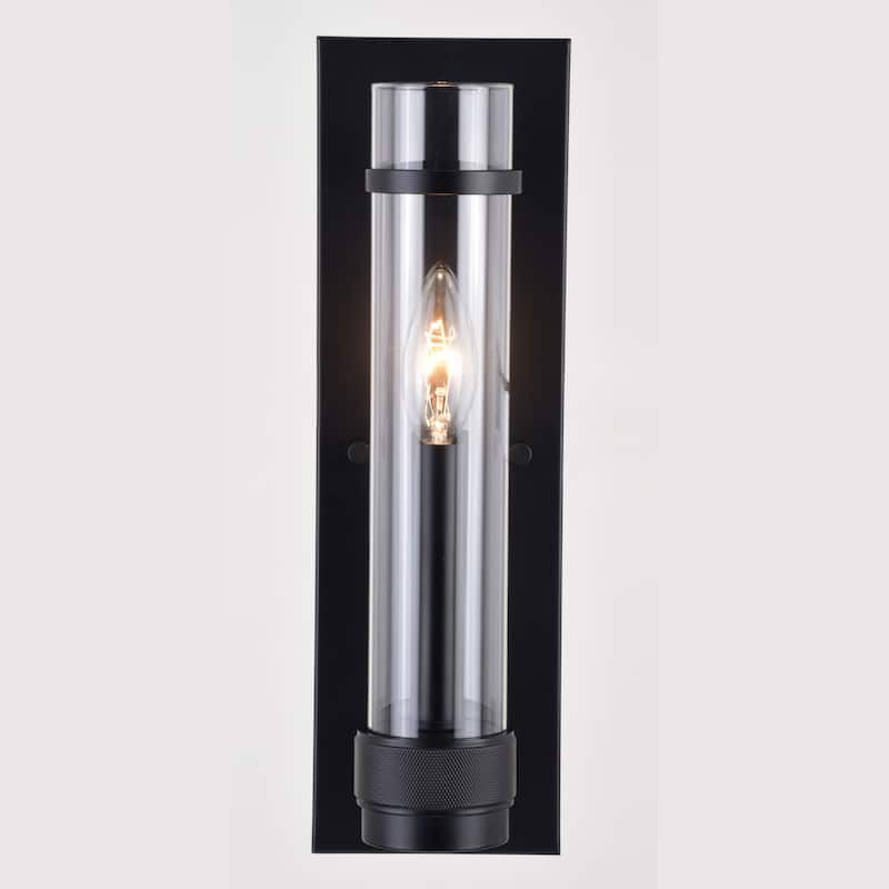 Bari 1 Light Contemporary Wall Sconce with Clear Cylinder Glass