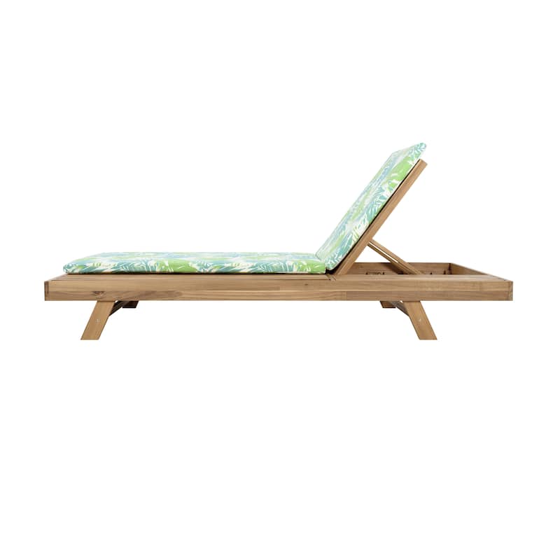 Christopher Knight Home - Maribel Modern Outdoor Acacia Wood 4-Position Adjustable Chaise Lounge with Water-Resistant Cushion