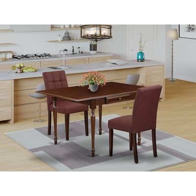 East West Furniture Dining Table Set Contains a Rectangle Dining Table and Chairs, Mahogany (Pieces Options)