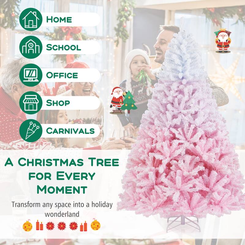 Costway 5/6/7/8 FT Artificial Christmas Tree with 456/820/1264/1774 - See Details