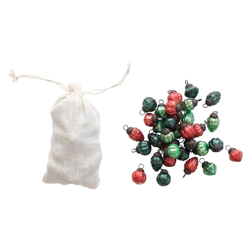 Vibrant Glass Ornament Collection, Set of 36