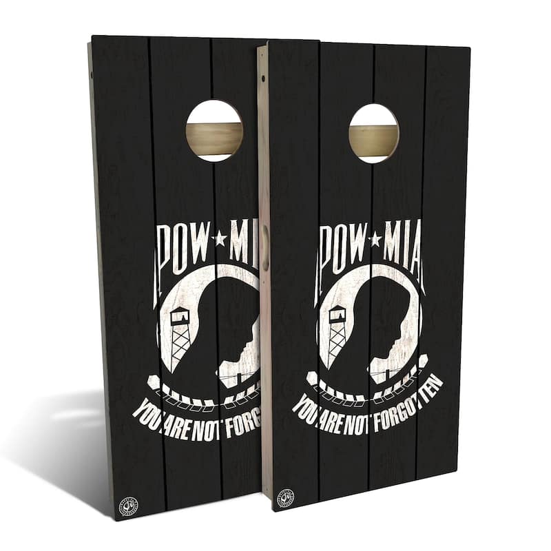 POW MIA Outdoor Cornhole Board Set - Backyard 2x4 - NO Accessories
