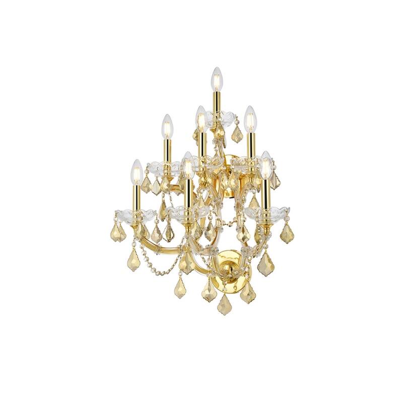 Fleur Illumination Collection Wall Sconce D:22in H:27in E:15.5in Lt:7 Gold Finish