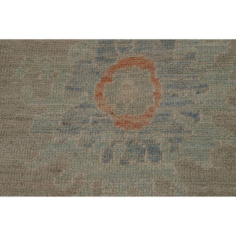 Vegetable Dye Oushak Turkish Area Rug Hand-Knotted Wool Carpet - 8'11"x 12'3"