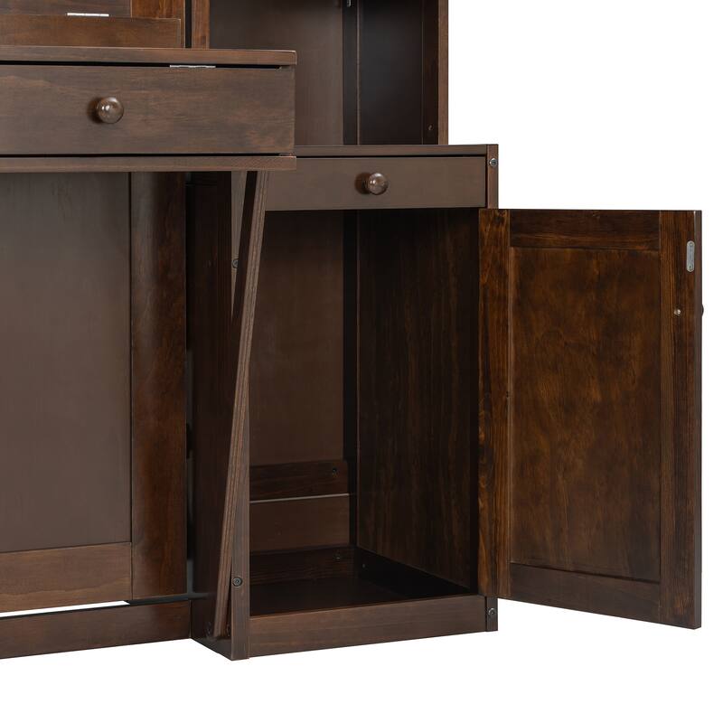 Queen Murphy Bed Cabinet with Fold-Down Desk, Power Hub & Mega Storage System by Harper&Bright Designs