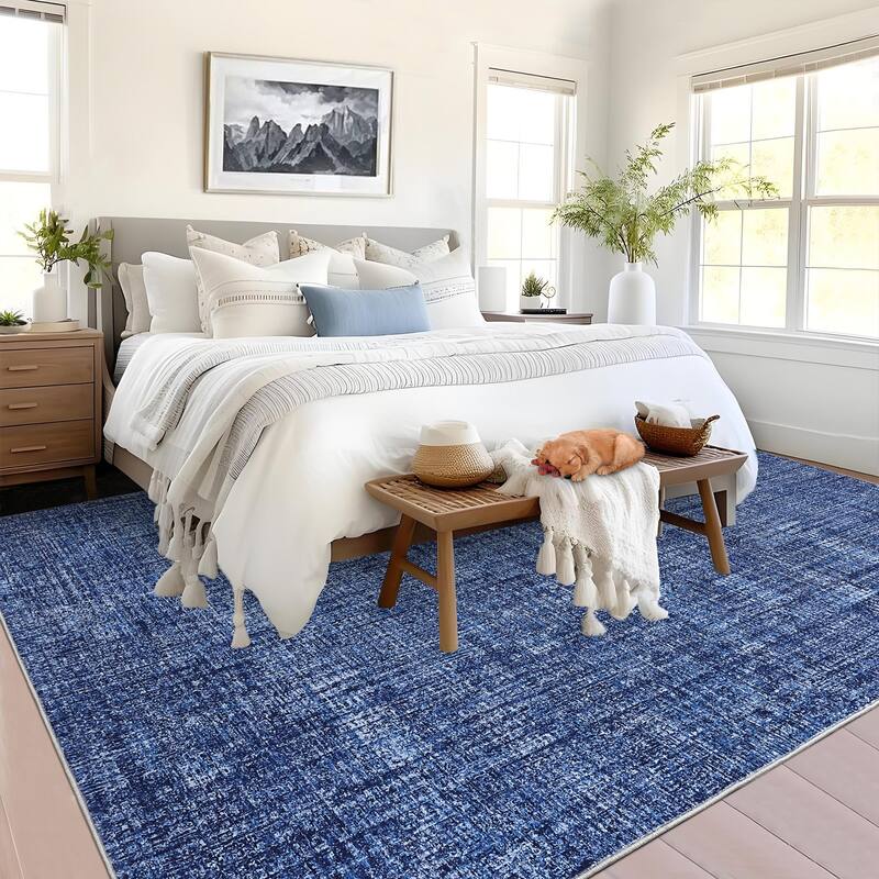 Washable Living Room Rugs Farmhouse Rug Modern Solid Carpet Soft Non Slip