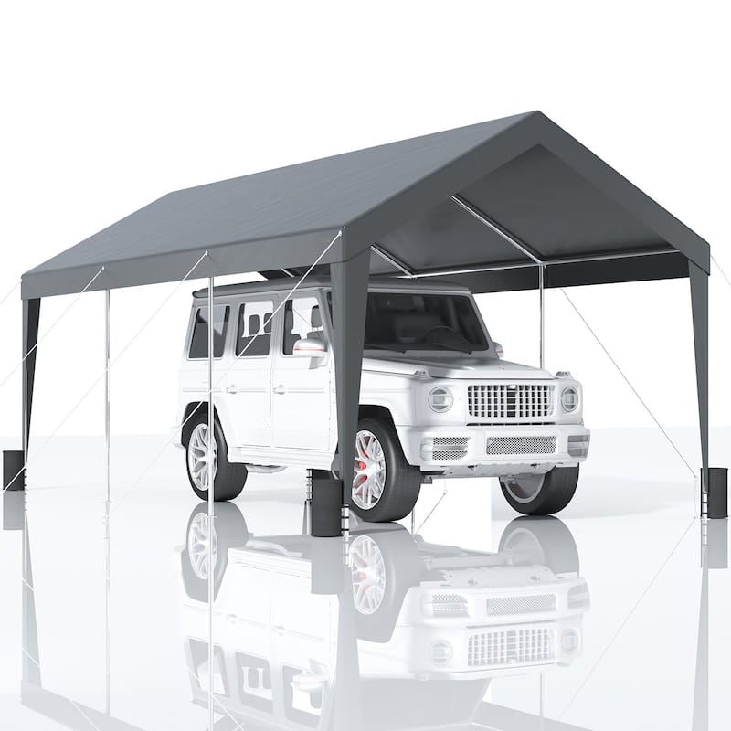 Heavy Duty Carport 10x20ft Outdoor Canopy Shelter with Reinforced Poles - 120 x 240 x 111.6 Inch