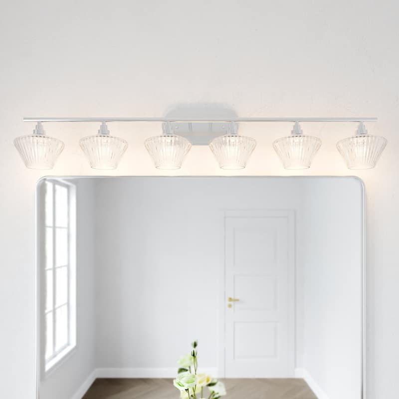 Acroma Bathroom Steel Dimmable Vanity Light - 6-light - Polished Chrome