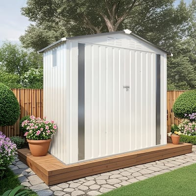 6X4 FT Metal Outdoor Storage Shed,Tool Shed with Positive Window and Lockable Door Compact Metal Tool Shed