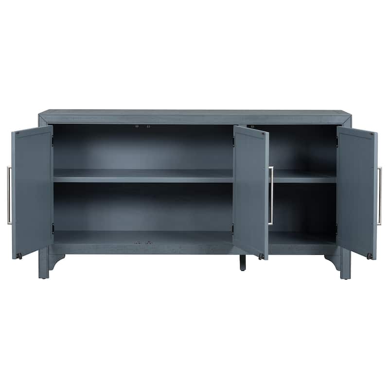Modern MDF and Pine Veneer Sideboard Cabinet with Adjustable Shelves and Three Doors for Ample Storage, Ideal for Living Rooms