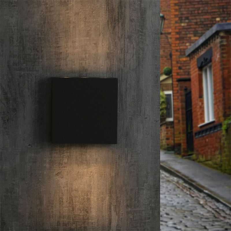 Dusk to Dawn Outdoor Wall Sconce - Black