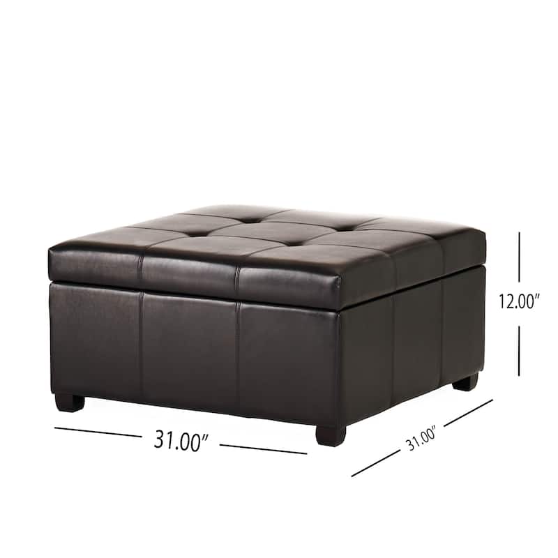 Billings Bonded Leather Storage Ottoman by Christopher Knight Home