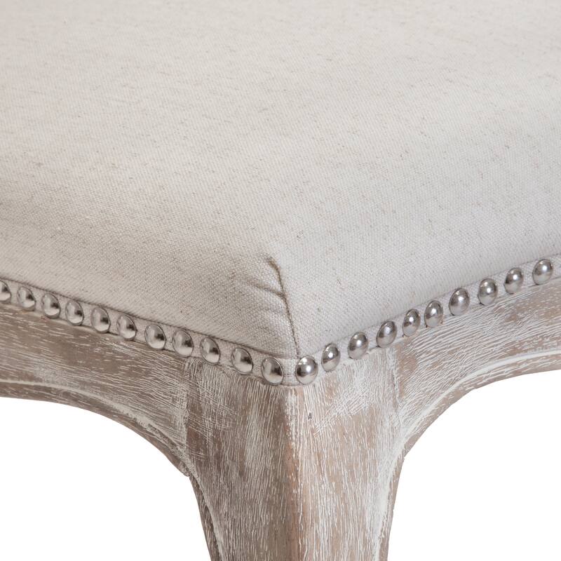 2 Piece Nailhead Upholstered Dining Chairs with Wooden Legs, Backrest, Upholstered for Dining Room Kitchen Bedroom Living Room