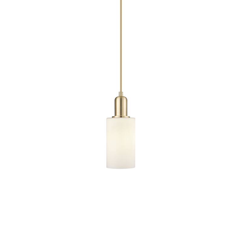 Innovations Lighting 716-1P-10-5 Clymer Pendant Clymer 5" Wide Mini - Champagne Bronze / Matte White