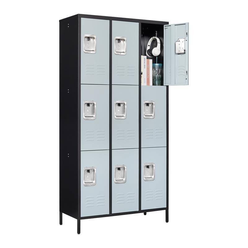 Large Steel Storage Locker with 9 Doors for Employees School Gym