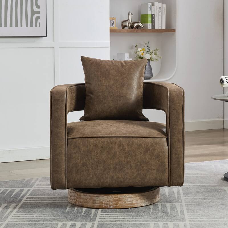Swivel Accent Open Back Chair Modern Comfy Sofa Chair With Base For Nursery Bedroom Living Room Hotel Office