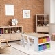 preview thumbnail 3 of 6, Milliard 2-in-1 Kids Art Table, Easel Table and Chair Set, Toddler Craft and Play Wood Activity Center, Storage Bins, Paper Roll