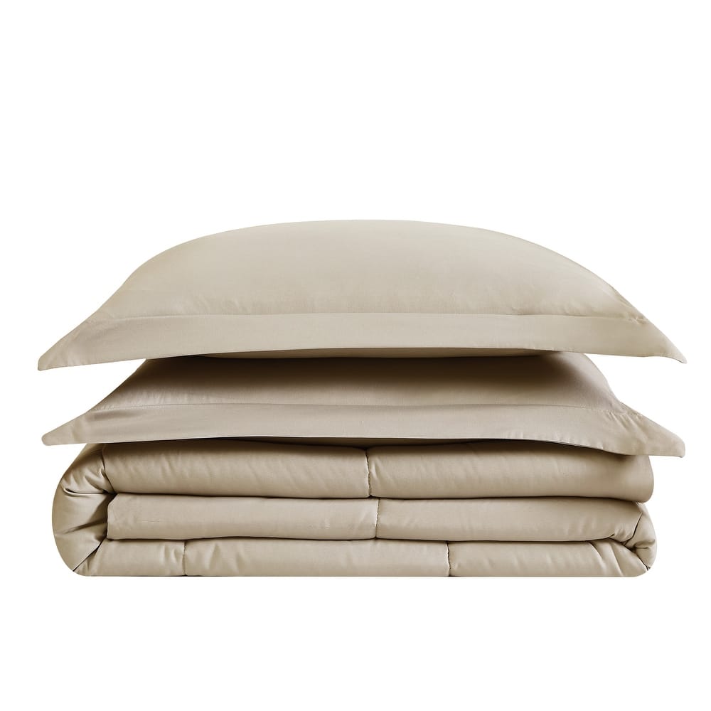 London Fog Garment Wash Solid 3 Piece Comforter Set