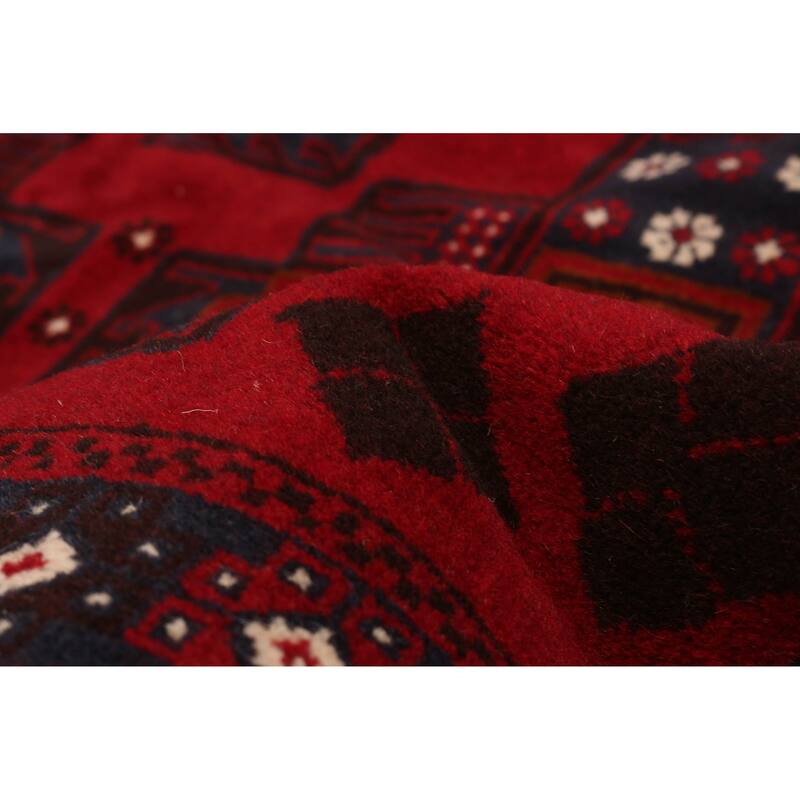 ECARPETGALLERY Hand-knotted Teimani Red Wool Rug - 6'5 x 9'0