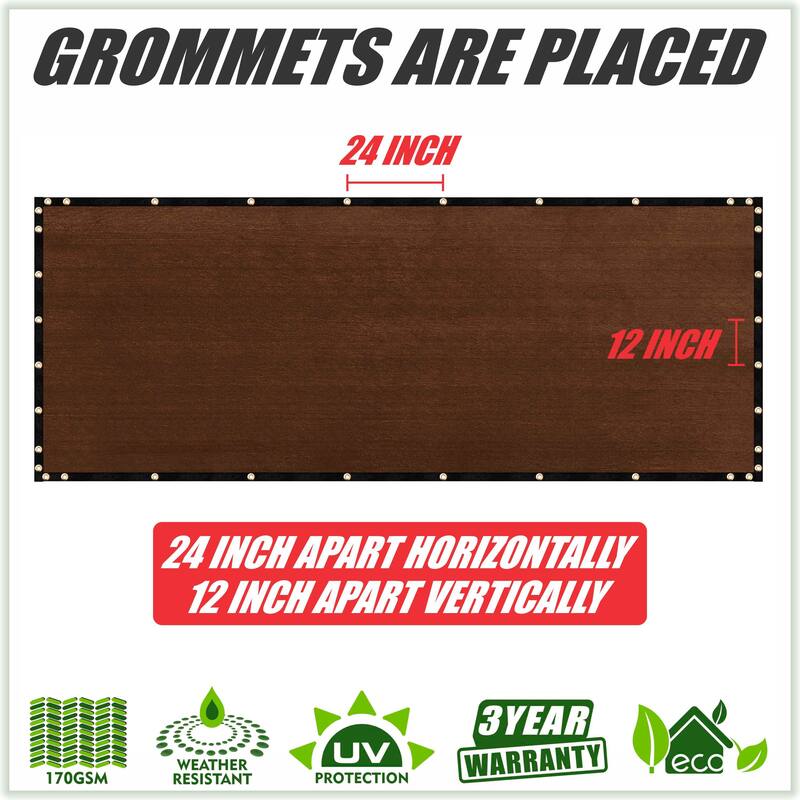 ColourTreeUSA 25 ft. Length Fence Privacy Screen Windscreen Cover Fabric Shade Tarp Netting Mesh Cloth Commercial Grade 170 GSM