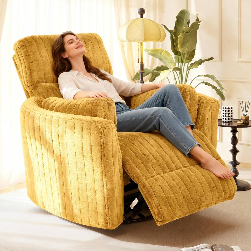 Rossetta Swivel Rocking Glider Power Recliner Chair with 24" Wide Seat & Type-C & USB Ports