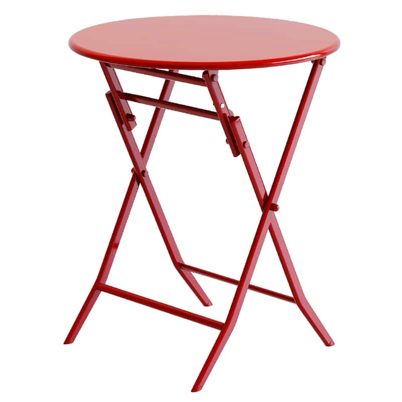 3-Piece Minimalist Patio Bistro Set of Foldable Round Table & Chairs - 3-Piece-Patio-Bistro-Set