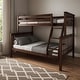 preview thumbnail 22 of 26, Now Furniture Twin Over Full Bunk Bed with Angled Ladder Espresso