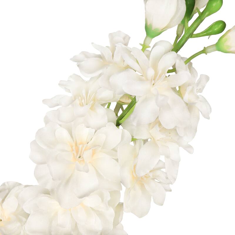 Set of 6 Cream Ivory Artificial Delphinium Flower Stem Spray 34in - 34" L x 4" W x 4' DP