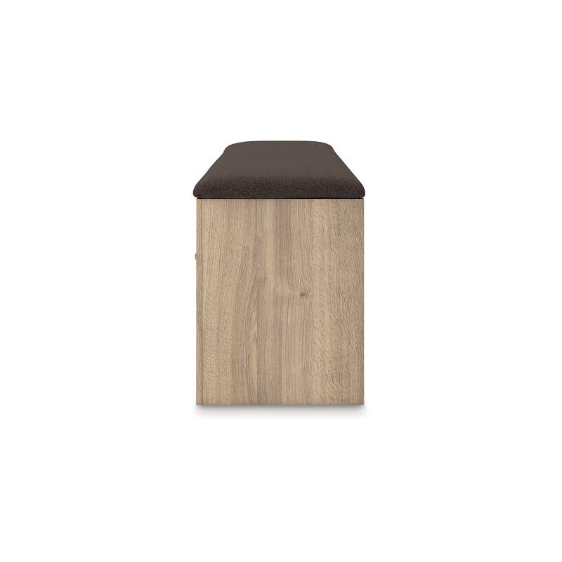 Signature Design by Ashley Prandefort Light Brown / Dark Brown Bedroom Storage Bench - 44" W x 16" D x 20" H