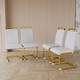 preview thumbnail 6 of 18, 2 Piece Dining Chairs Set,Modern Fashion Kitchen Vanity Patio Club Guest Office Chair,Plating Golden Metal Legs