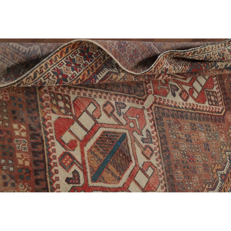 Tribal Bakhtiari Vintage Persian Area Rug Hand-Knotted Wool Carpet - 5'1" x 9'11"