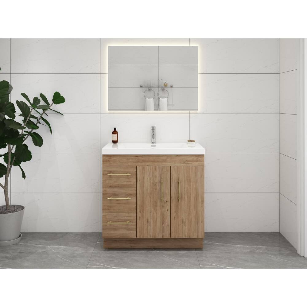 Eliza 36'' Freestanding Vanity(Left Drawers) with Single Sink
