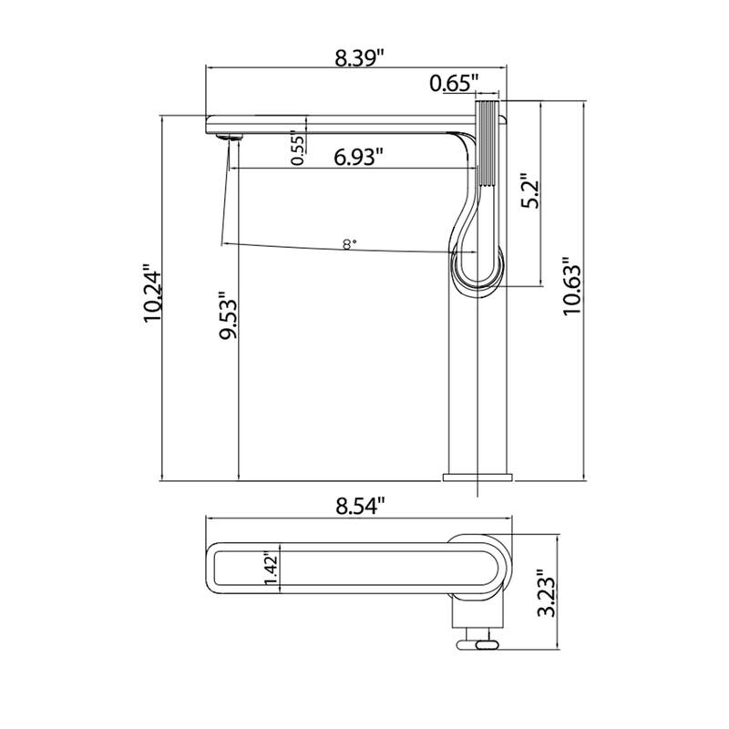 10-1/4"H Solid Brass Single-handle Bathroom Sink Faucet Optional Drain Assembly