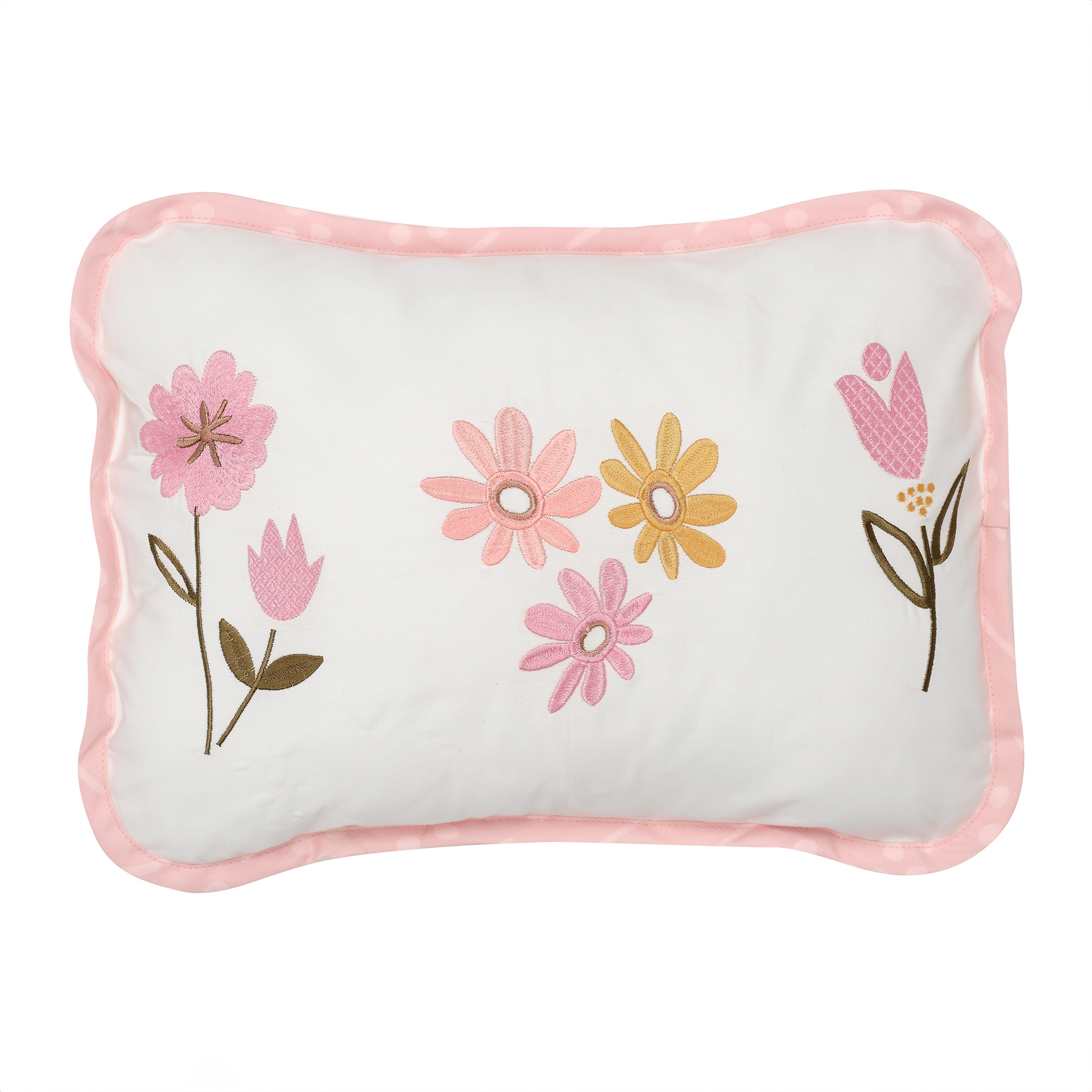 Lambs & Ivy Little Garden Luxury Embroidered Floral Decorative Throw Pillow