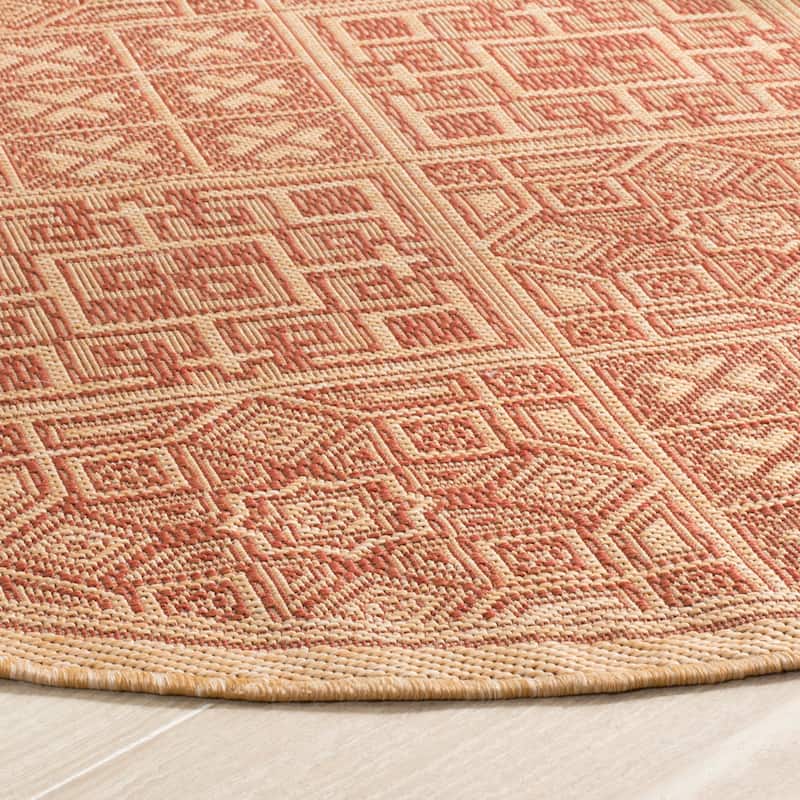 SAFAVIEH Courtyard Jacklyn Geometric Block Indoor/ Outdoor Area Rug