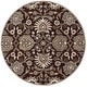 preview thumbnail 53 of 122, Patchway Handmade Classic Floral Wool Area Rug 4' Round - Dark Brown - Round