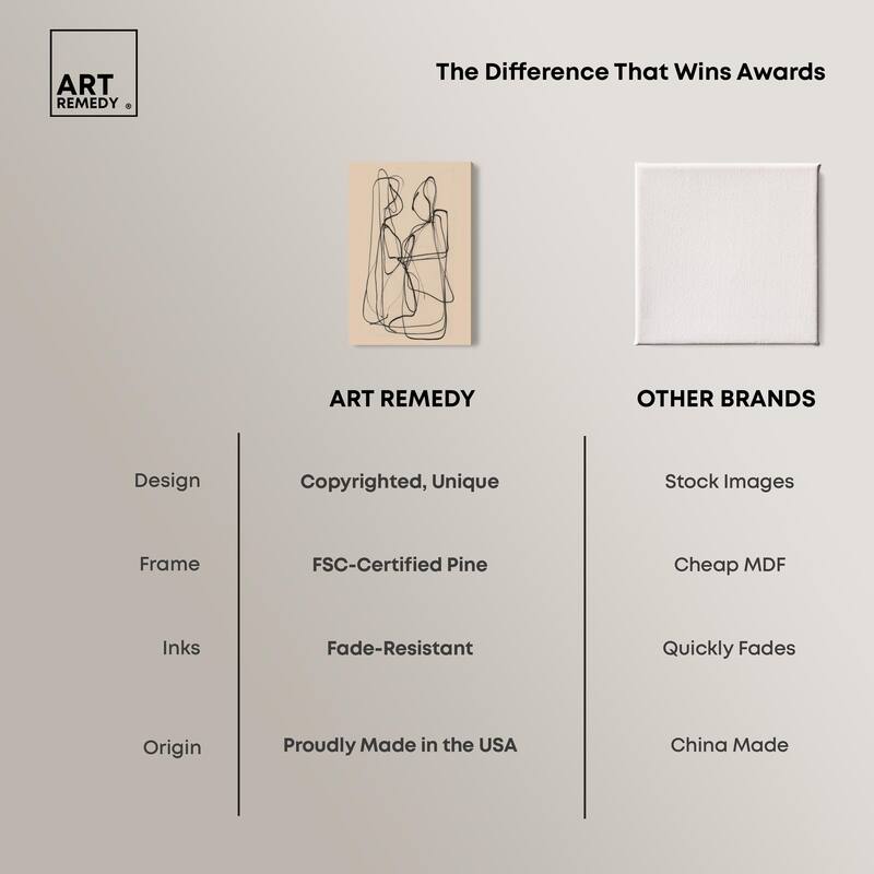 Embrace of Lines I Canvas by Art Remedy, Gallery Wrapped