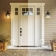preview thumbnail 7 of 11, Modern Farmhouse Black 1-Light Outdoor Wall Sconces Porch Patio Glass Wall Lamps