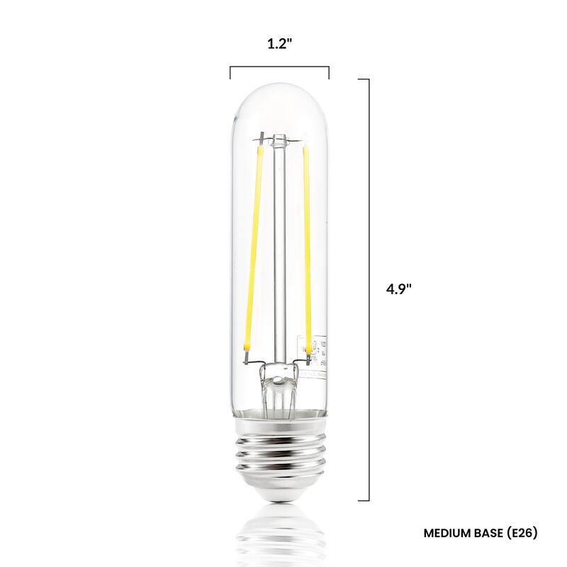 Light Society Set of 6 Sovana T10 / 4.9" Clear LED Filament Light Bulbs