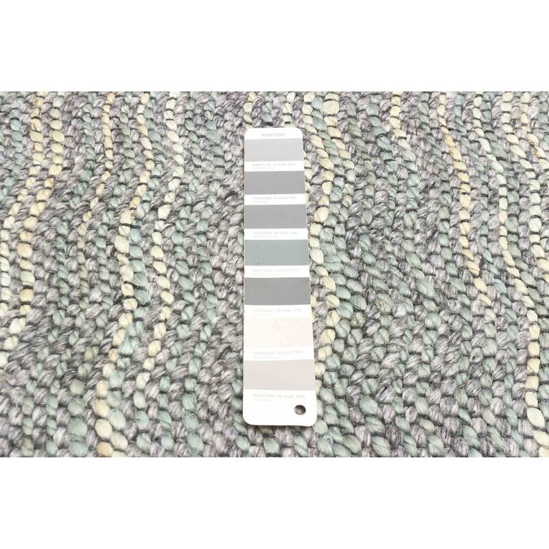 ECARPETGALLERY Braid weave Sienna Grey Wool Rug - 5'7 x 7'6