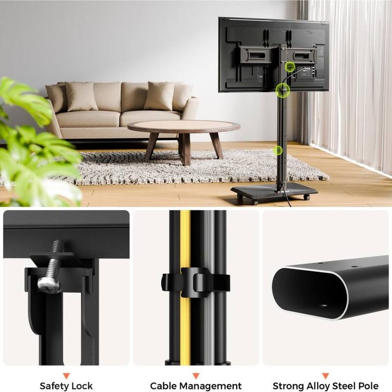 Mobile TV Cart Rolling TV Stand